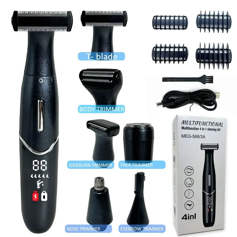 Depilador elétrico feminino 6 em 1, para corpo e rosto, multifuncional, para homens e mulheres, para áreas íntimas, aparador de precisão para rosto e barba